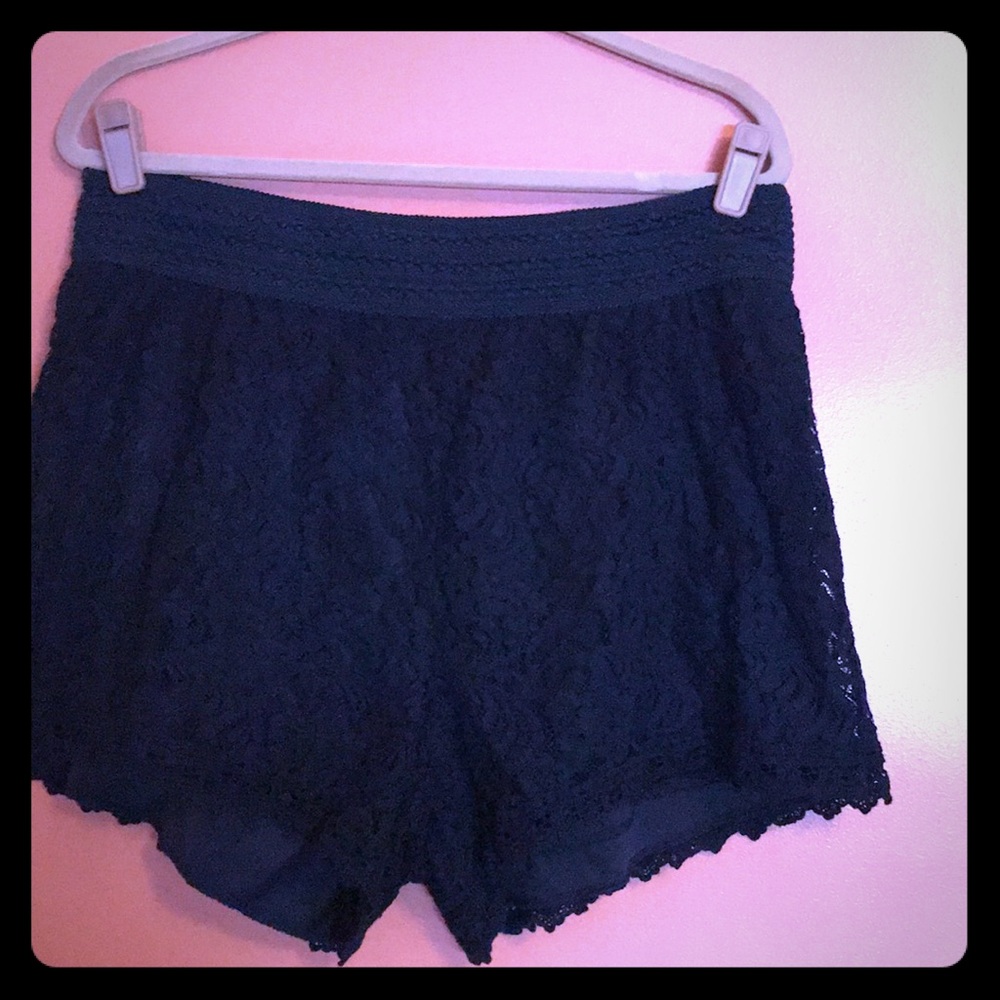 Black lace shorts